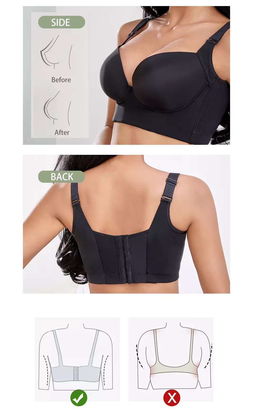 Lindi Full Back Coverage Deep Cup Bra