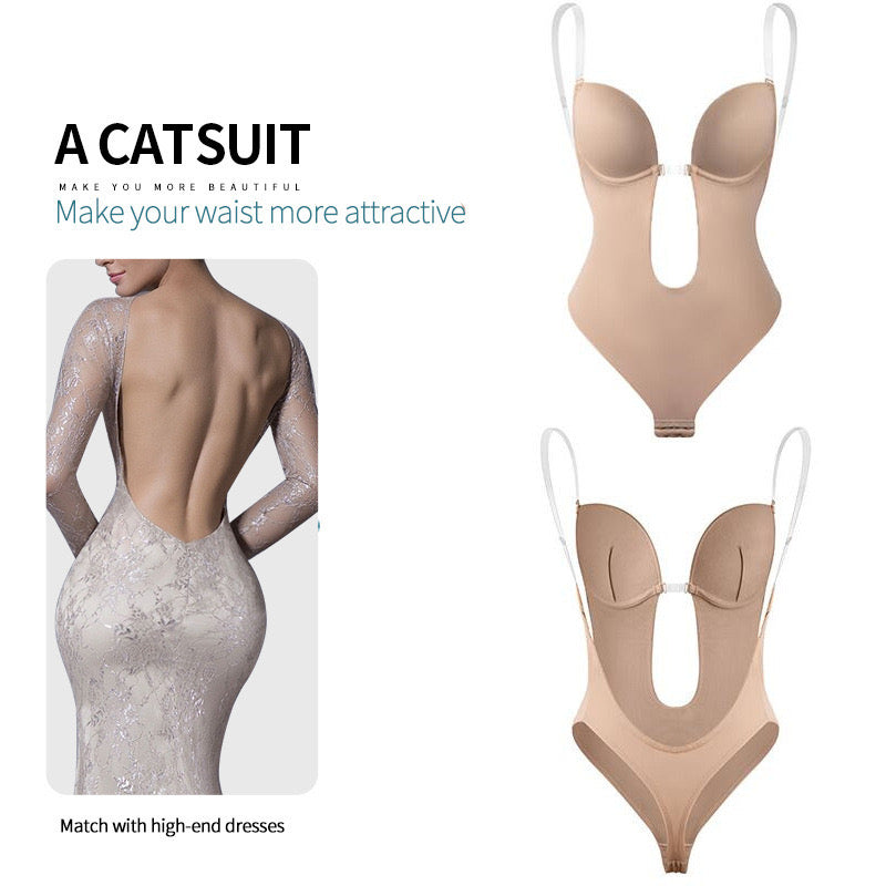 Bodysuit Backless Push-up Bra - Thick